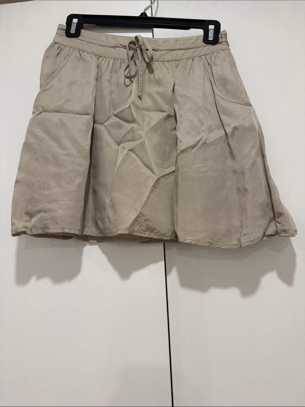 Club Monaco Taupe Drawstring Circle Skirt